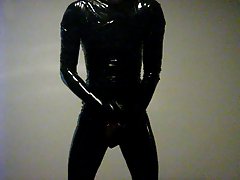 Me jerking in thight shiny latex