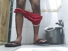 Teenage Boy Is Masturbating In The Washroom.