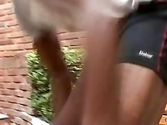White shemale does some anal on a black mans cock