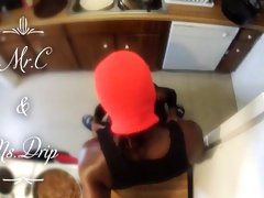 Ms.Drip handles Big Dick while she cooked Dinner
