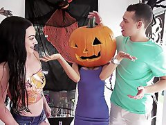 Serious Halloween sex treat for a busty broad with insane forms