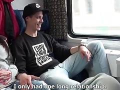 Slovakian teenagers fuck on the train