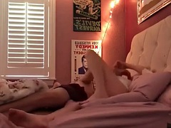 A horny guy wakes her up with his cock