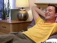 UK twink plays with his big dick solo