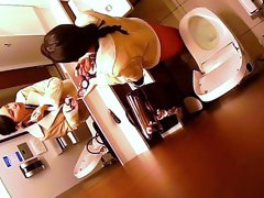 Amateur Japanese babes caught peeing on hidden camera